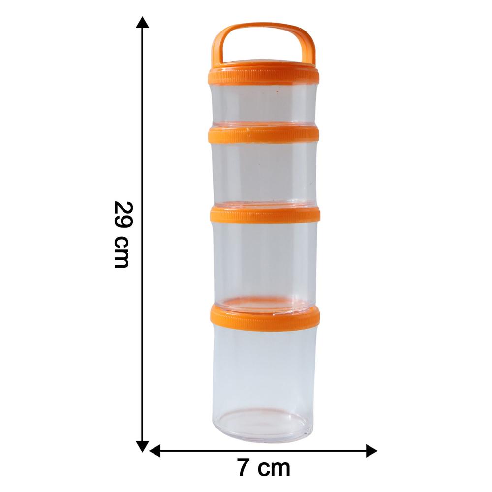 4-in-1 Stackable Dry Fruit Storage Container (1 Set) - Color: Mix
