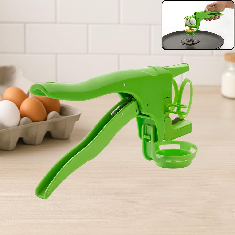 Plastic Handheld Egg Cracker With Separator - Color: Mix