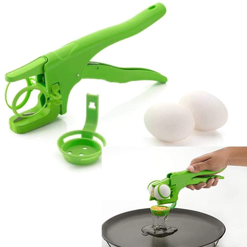 Plastic Handheld Egg Cracker With Separator - Color: Mix