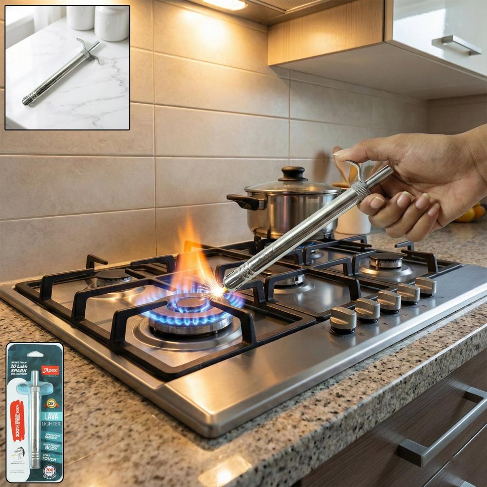 Manual Stainless-Steel Gas Stove Spark Lighter (1 Pc) - Color: Mix