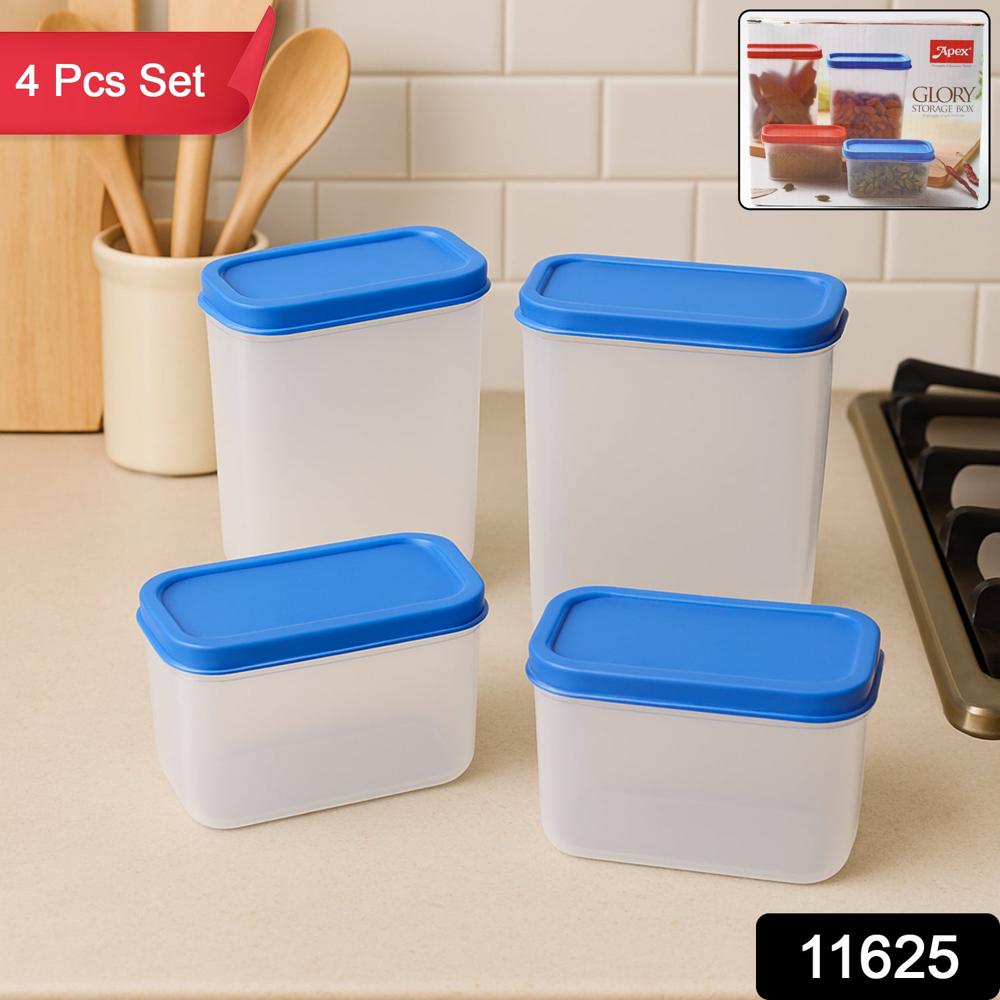 Apex Glory Plastic Storage Container Box Set (4 Pc) - Color: Mix
