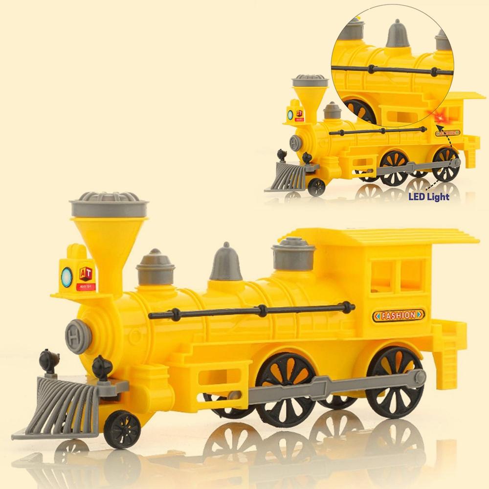 Pull And Go Train With Light Plastic String Pull Back Train (1 Pc / Mix Color)