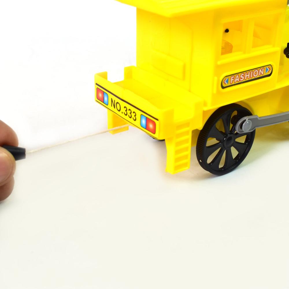 Pull And Go Train With Light Plastic Pull Back Train, 12 Cm, Mix Color | Mechanical Light Effect, Non-toxic, Impact Resistant Plastic