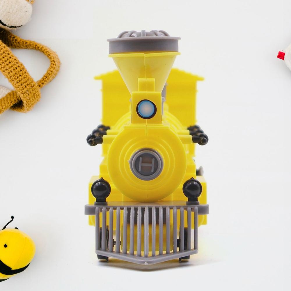 Pull And Go Train With Light Plastic Pull Back Train, 12 Cm, Mix Color | Mechanical Light Effect, Non-toxic, Impact Resistant Plastic