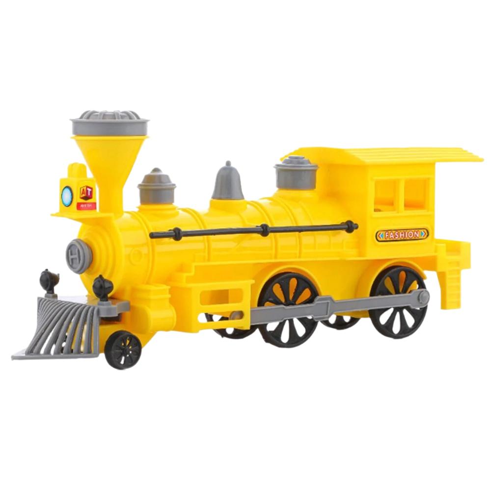 Pull And Go Train With Light Plastic Pull Back Train, 12 Cm, Mix Color | Mechanical Light Effect, Non-toxic, Impact Resistant Plastic