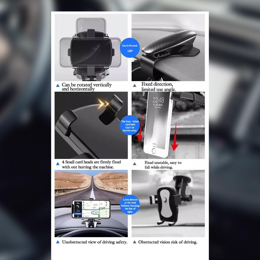 Car Mobile Phone Holder Mount Stand with 180 Degree