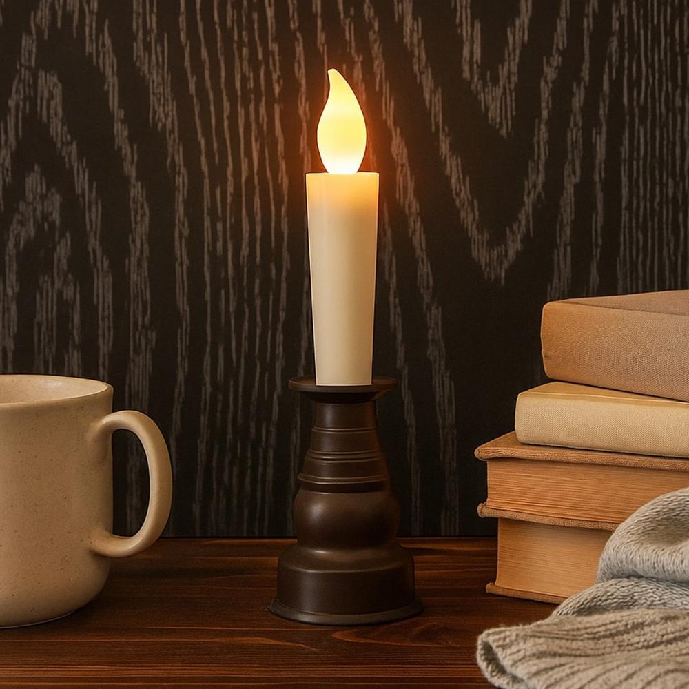 Premium Led Flameless Candle With Holder (1 Pc) - Color: Mix
