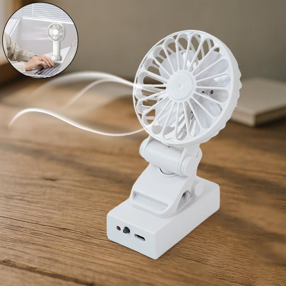 Rechargeable Mini Clip-On Desk Fan (1 Pc) - Color: Mix