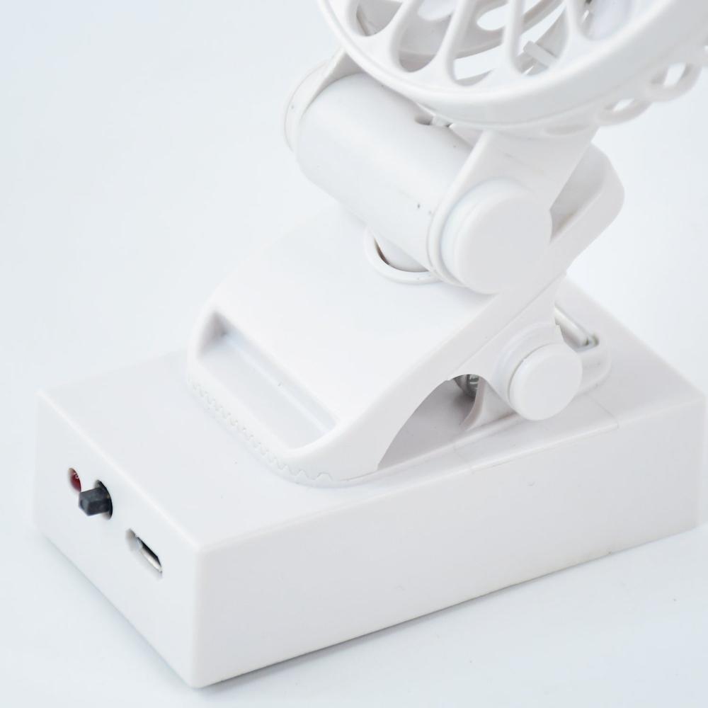 Rechargeable Mini Clip-On Desk Fan (1 Pc)