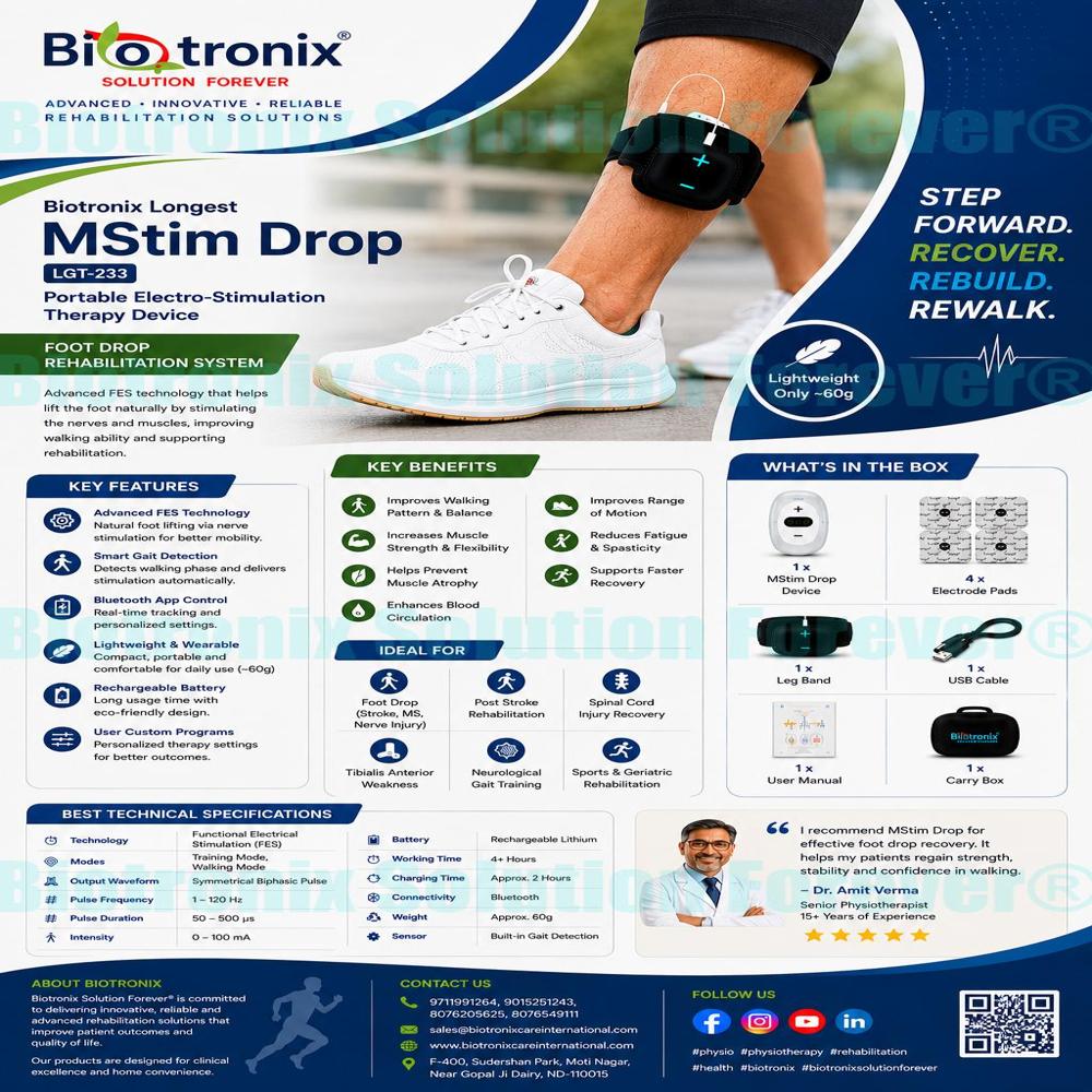 Foot Drop Recovery Electrotherapy Device with Smart Technology