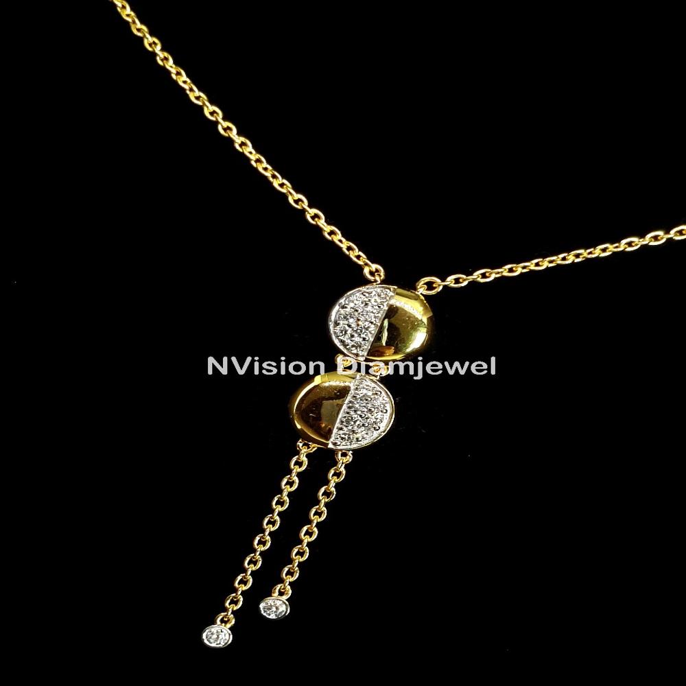 Exquisite 18KTGold & Natural Diamond Minimalist Pendant Set