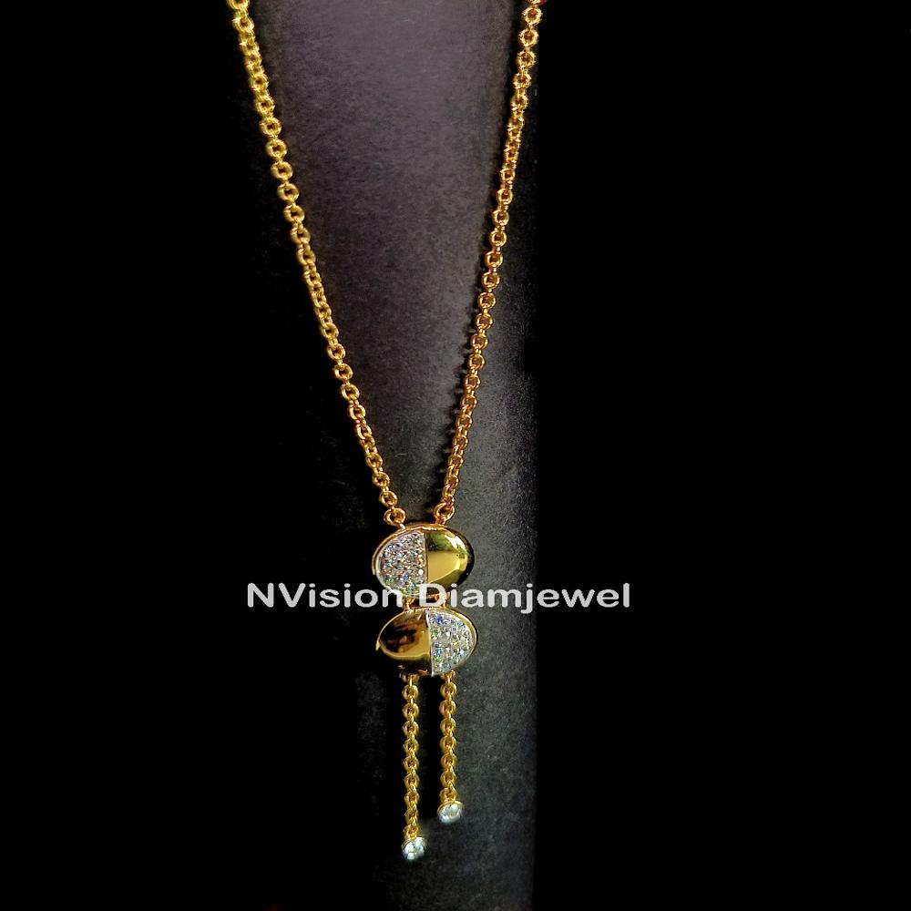 Exquisite 18KTGold & Natural Diamond Minimalist Pendant Set