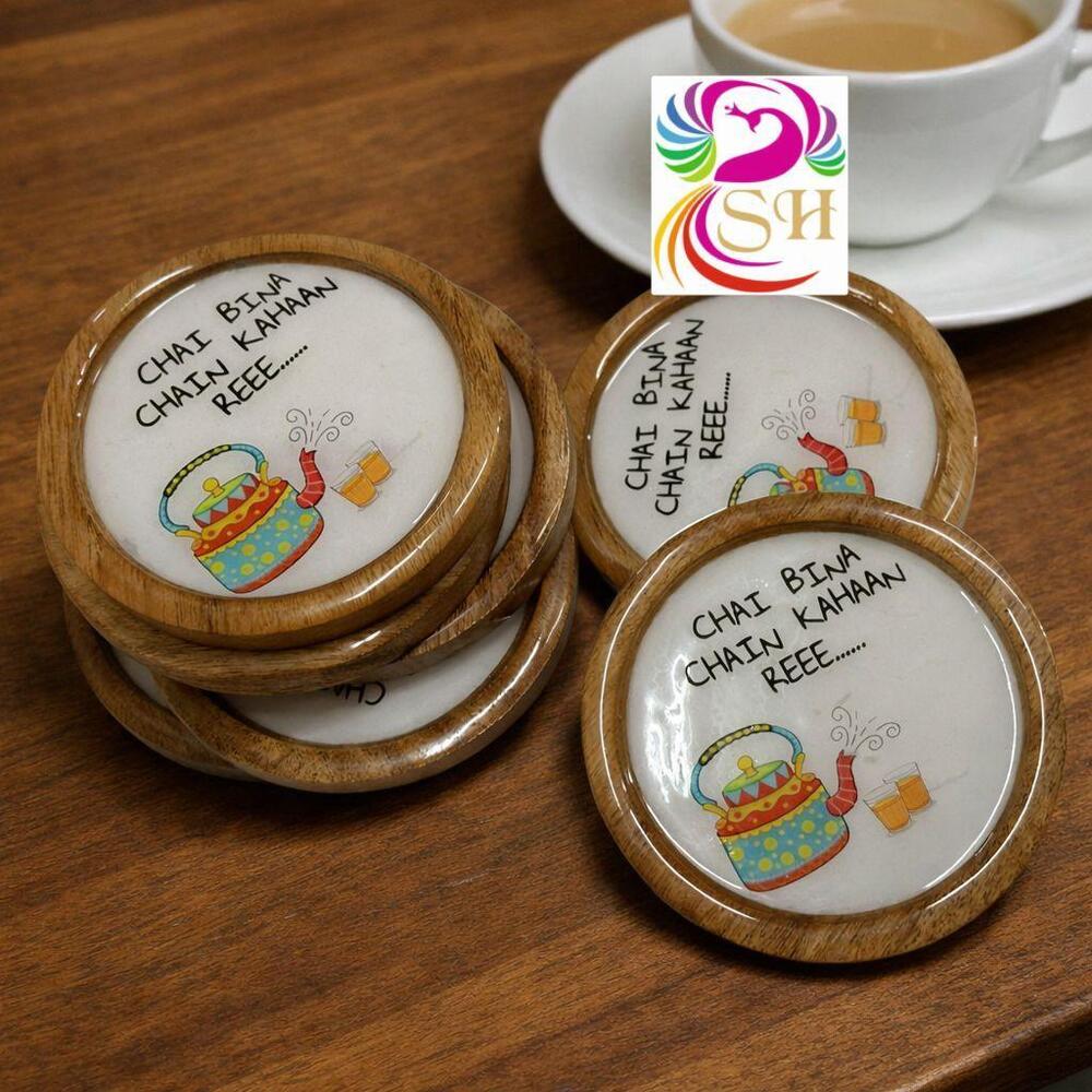 Wooden Coaster - Color: Natural Brown Wood