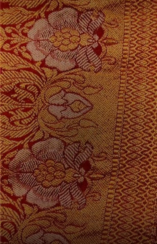 Golden Zari Red Saree