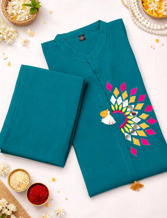 Elegant Teal Kurta Set