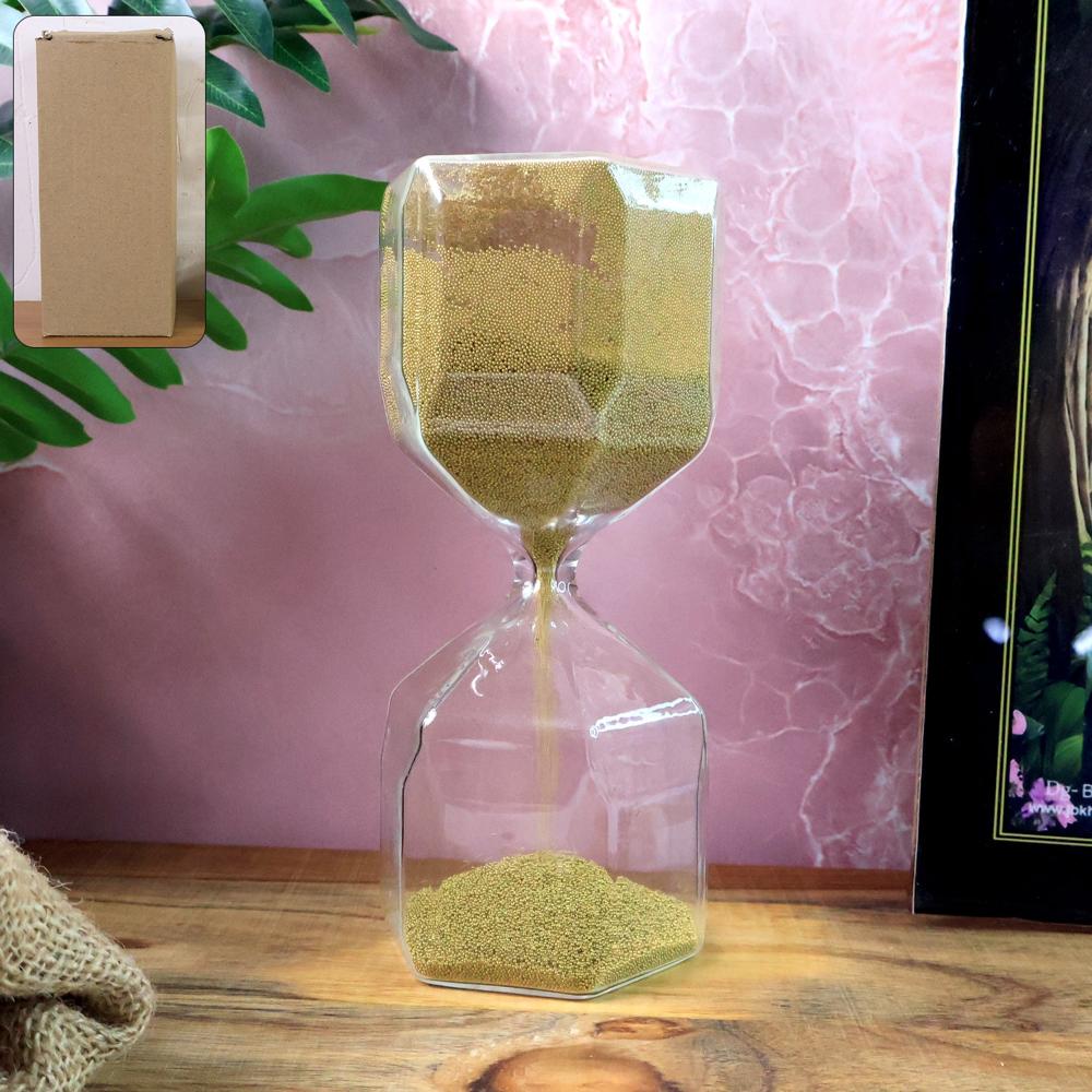 Faceted Glass Hourglass Sand Timer - (1 Pc / 4 Minutes Approx Time) - Color: Mix