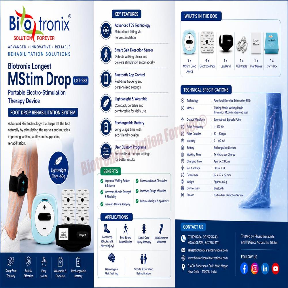 Portable Electrical Muscle Stimulator for Foot Drop Recovery