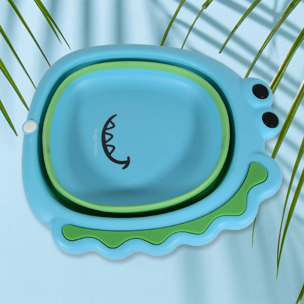 Frog Shape Foldable Baby Wash Basin  Space-Saving Face Washing Tub (3331Cm) - Color: Mix