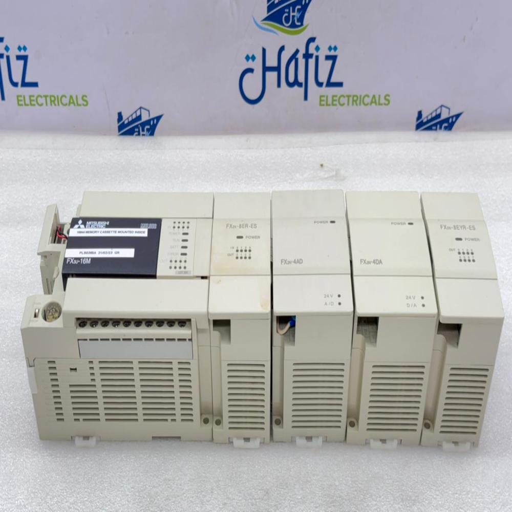 Mitsubishi Electric Fx3u-16m Cpu Fx2n-4da Input Fx2n-8eyr-es Output - 90x86x75mm, 16k Steps, 256 I/o Points, Rs-232c/rs-485 Expansion