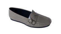 Grey Ladies Leather Casual Shoes - Heel Size: Flat (0.5 Inches)