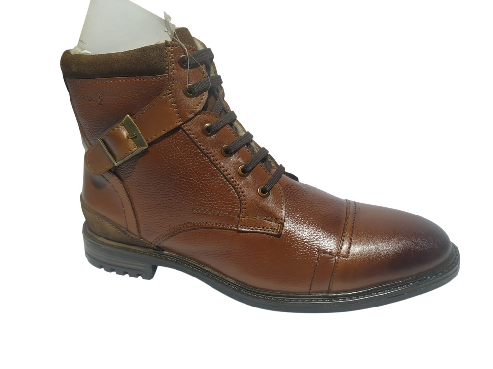Mens Brown Leather Formal Boot