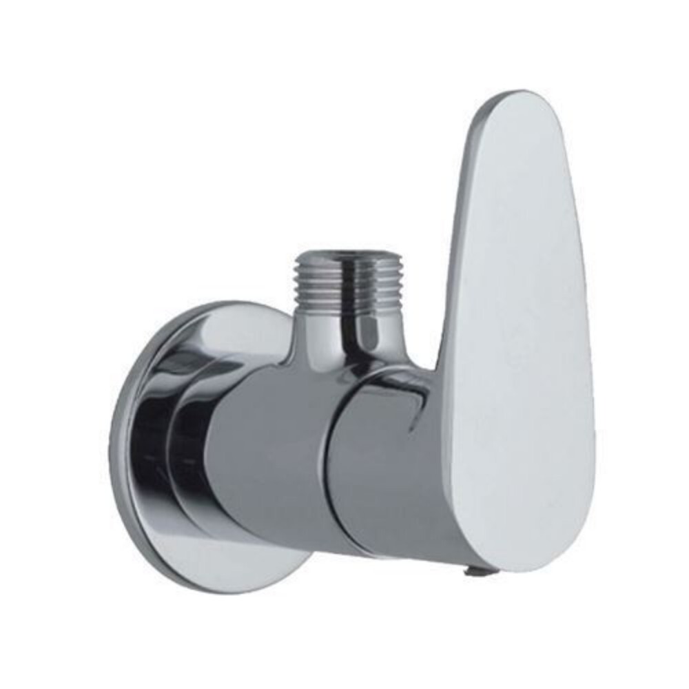 Angular Stop Cock With Rectangular Wall Flange - Stainless Steel, 15mm Size, Chrome Finished | Elegant Design For Diverse Applications