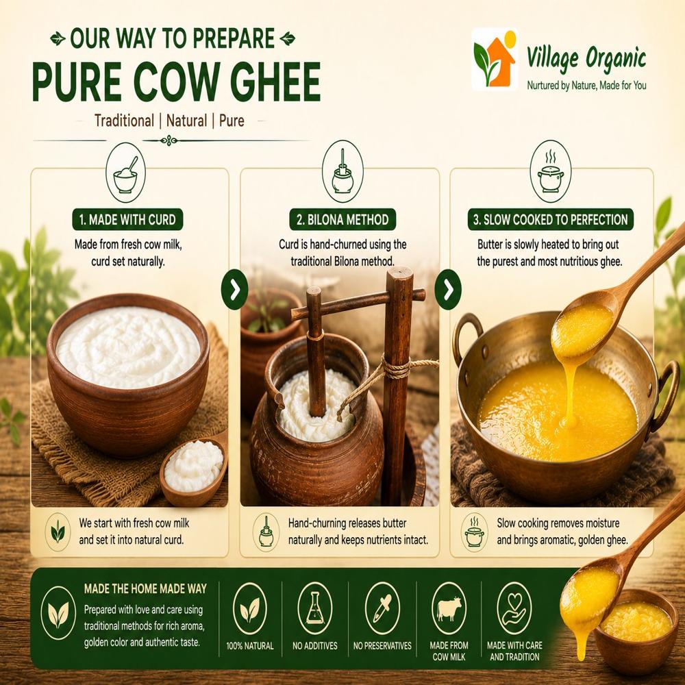 500gm Village Organic Pure Cow Ghee