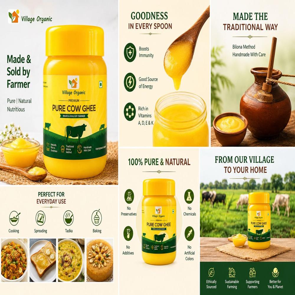 500gm Village Organic Pure Cow Ghee