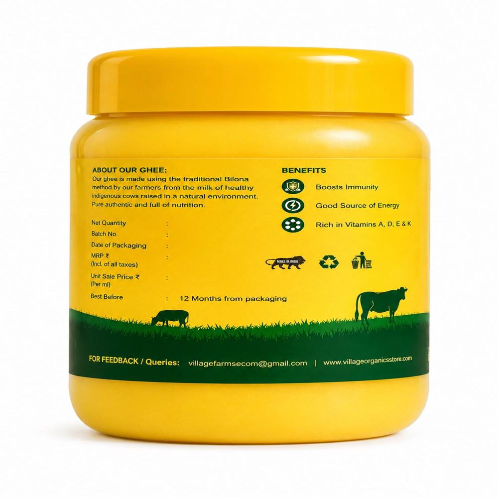 500gm Village Organic Pure Cow Ghee