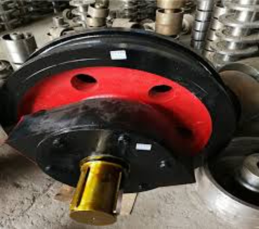 Crane Wheel Assembly - Color: Red Paint Coated