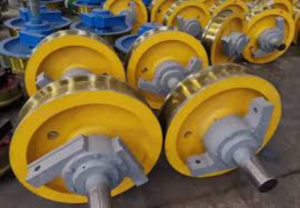 Crane Wheel Assembly - Color: Red Paint Coated