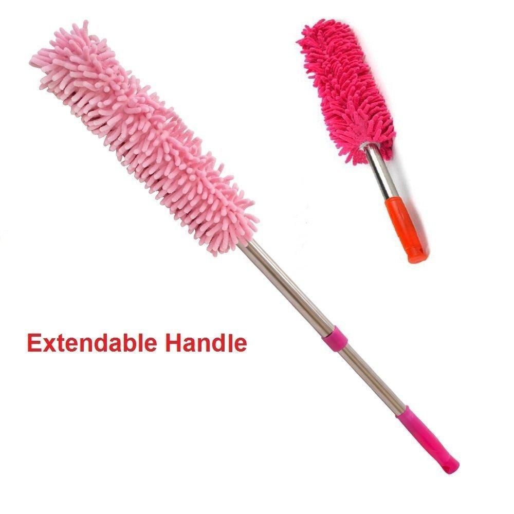 Multipurpose Microfiber Cleaning Duster With Extendable Telescopic Handle - Color: Mix