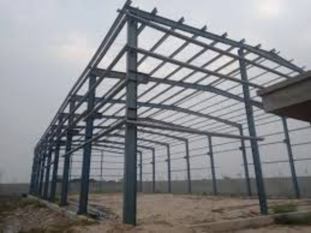 Industrial Structure Type Shed - Color: Blue Paint Coated