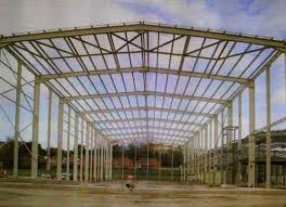Industrial Structure Type Shed - Color: Blue Paint Coated
