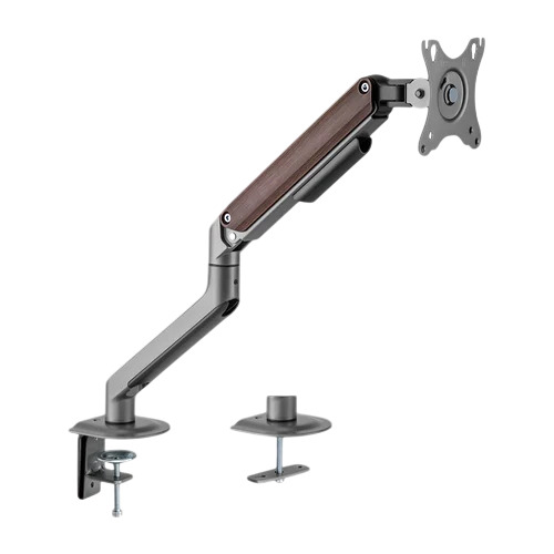 Gas Spring Computer Monitor Arms - Wooden look