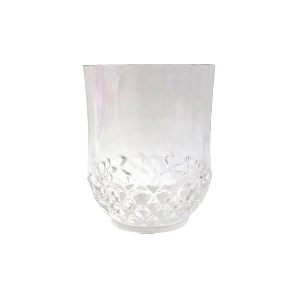 Transparent Diamond-pattern Drinking Glass Set (6 Pc Set) - Color: Mix