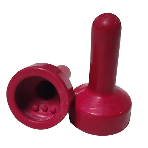 Rubber Milk Teat - 25mm Round Neck Diameter, Red Color, Versatile Design For Optimal Feeding