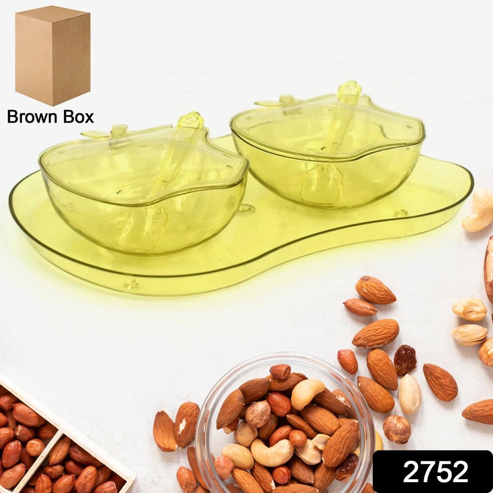 Apple Shape Tray Bowl Used For Serving Snacks And Various Food Stuffs. - Color: Mix