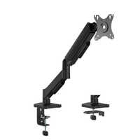 Computer Monitor Arms - Aluminum Alloy, Supports 22-39 Inch Monitors, Matte Black/silver | Gas Spring, Dual Articulating Arms, Quick Release, Cable Management, 360â° Rotation