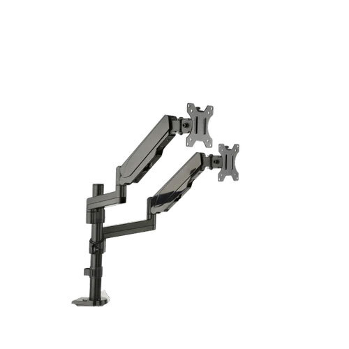 Dual Gas Spring Computer Monitor Arms - With Pole