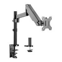 Gas Spring Computer Monitor Arms - With Pole - Finish: Powder Coated