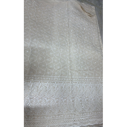 Cotton Cambric Zari Border Fabric