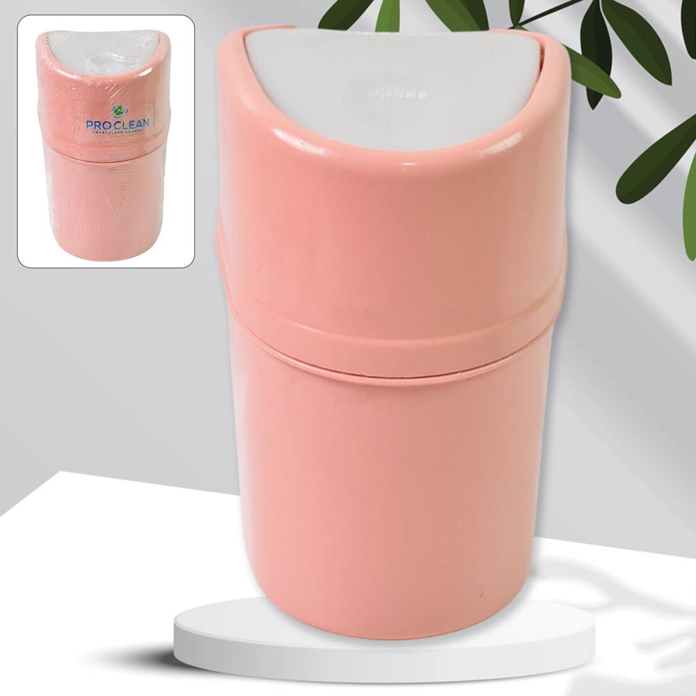 Mini Trash Can, Dustbin Plastic Garbage Can With Lid (1 Pc) - Color: Mix