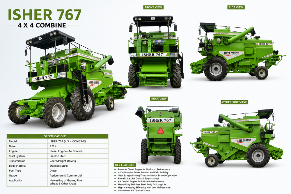 ISHER 767  4 X 4 Self Propelled Combine Harvester