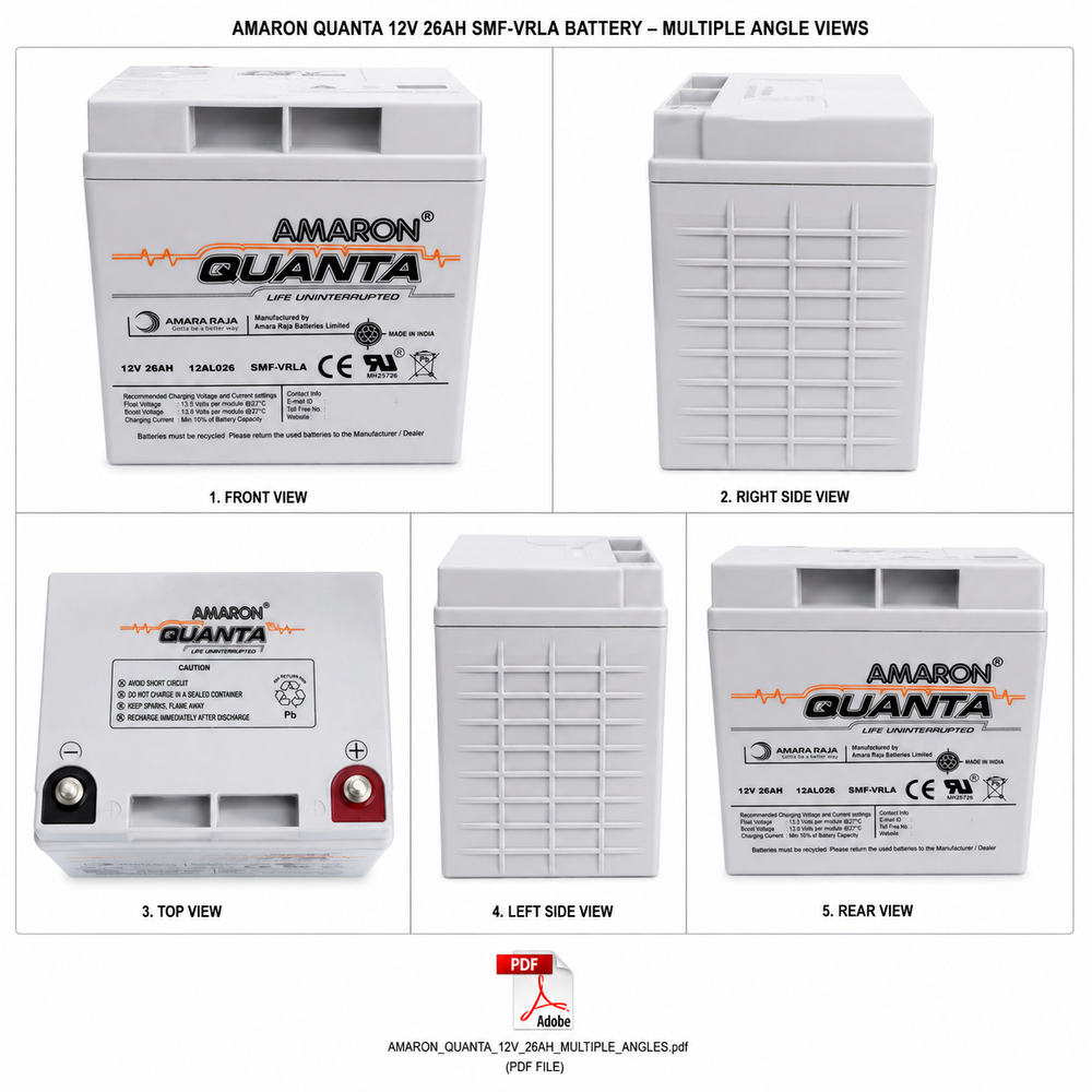 Amaron Quanta 12V 26AH SMF Battery
