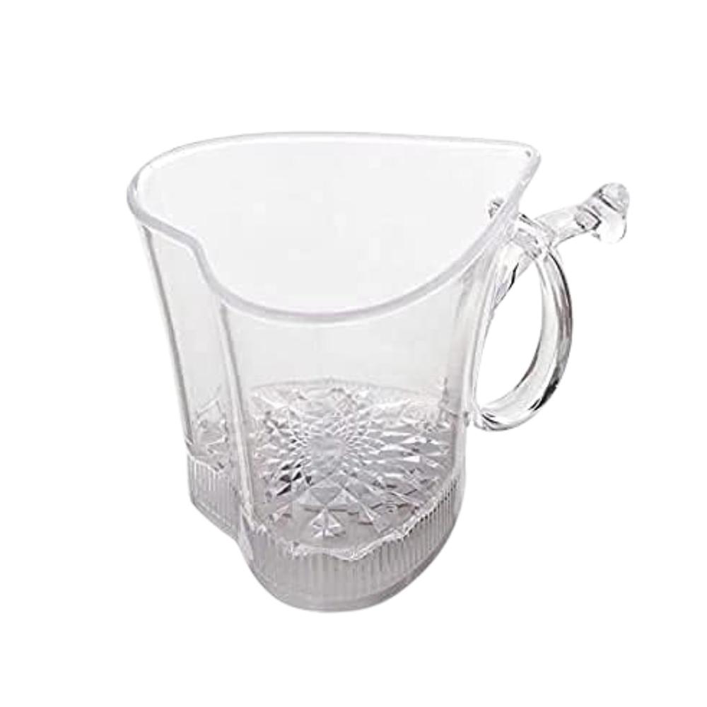 Heart Shape Activated Blinking Led Glass Cup - Abs Plastic, 8x8.5x14 Cm, Transparent Multicolor Led, Liquid Activated Blinking