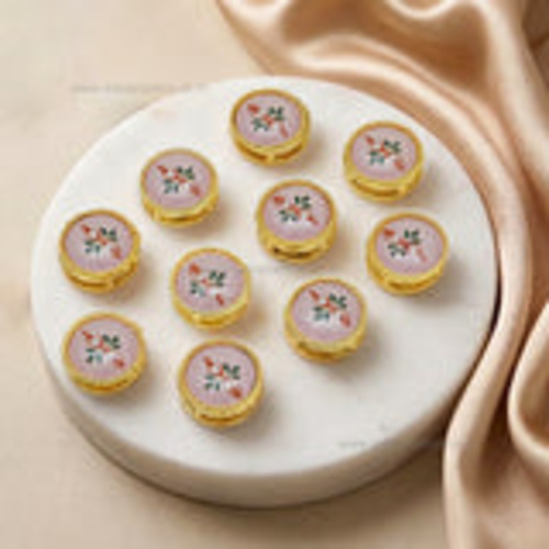 Round Floral Meenakari Beads | Size : 12mm | Qty : 12pcs | MKB116