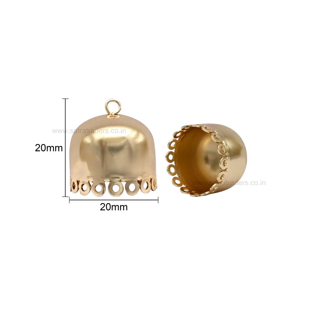 Round Plain Jhumki | Size : 20mm | Qty : 6pcs-3pair | EF89