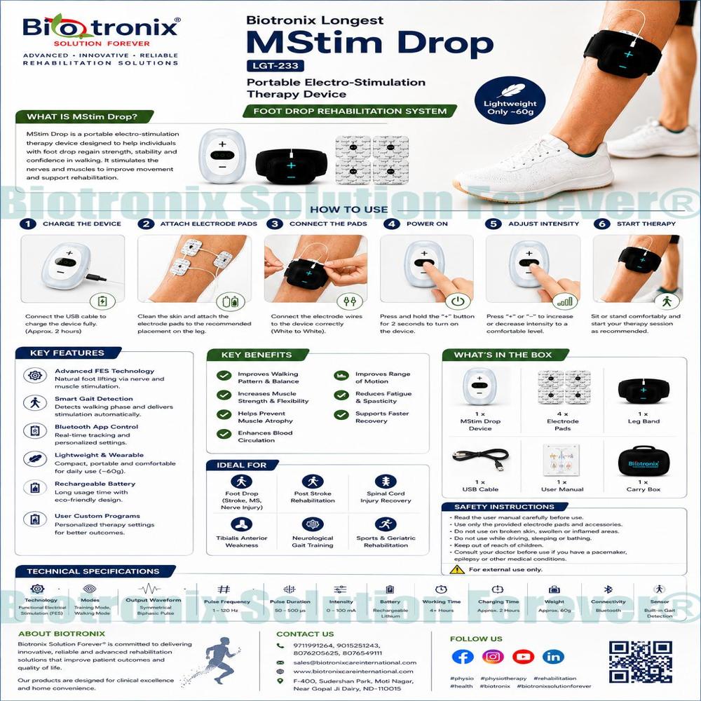 Smart EMS Foot Drop Physiotherapy Rehabilitation Machine