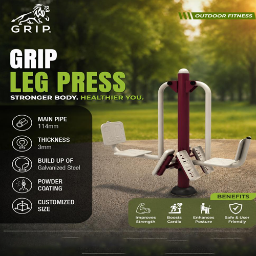 Grip Outdoor Leg Press Open Gym Equipment - Cable Length: Custom Fit According To Machine Design